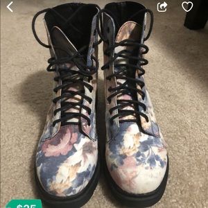Floral Combat Boots